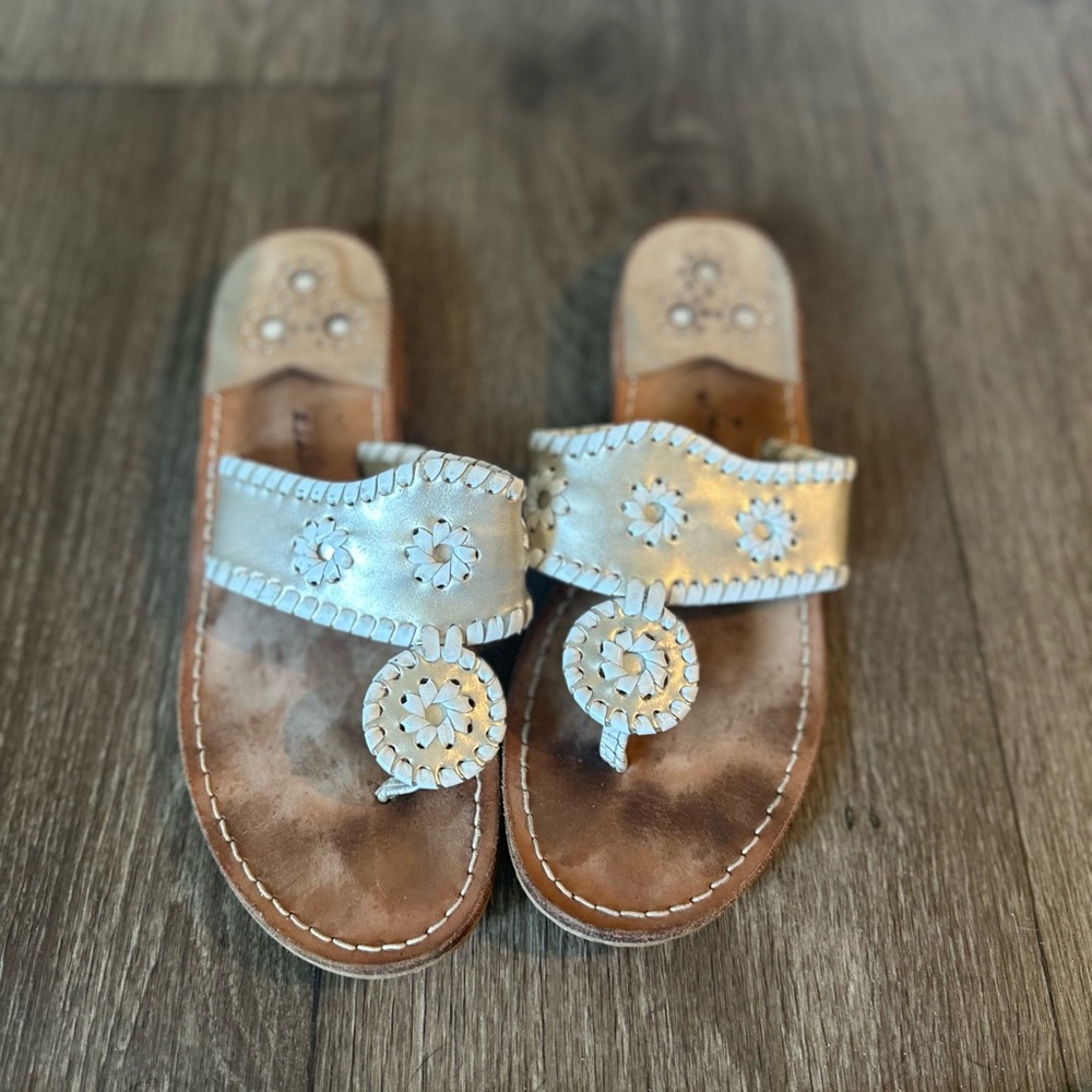 Jack Rogers Cream and Tan Sandals